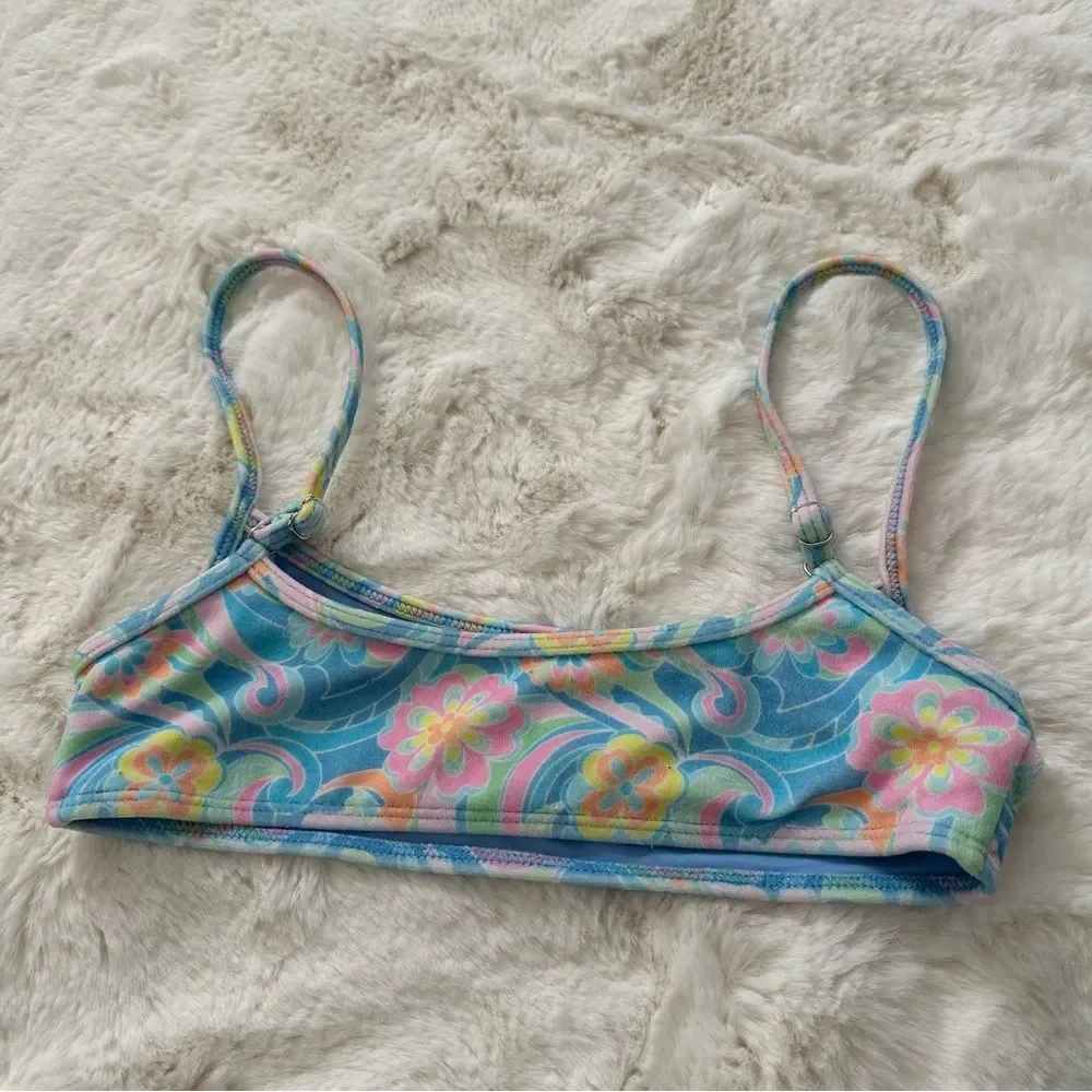 Frankie’s Bikinis Dallas Terry Bralette Bikini Top in Sunshower🐚🌸